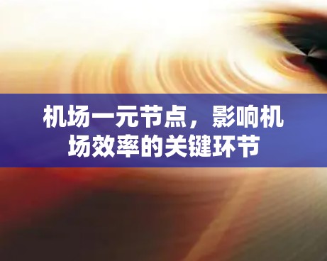 机场一元节点,影响机场效率的关键环节 机场一元节点,影响机场效率的关键环节